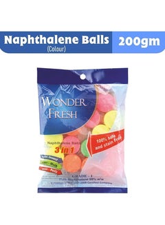 Buy Wonder Fresh Naphthalene Balls 200 Gram for Clothes Pantry, Bathroom, Wardrobe, Toilet, Urinal, wash Basin, Cockroaches in UAE