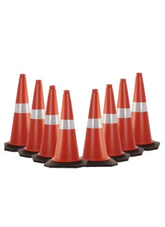 Buy 8 pack of Traffic Cones 75 CM - Heavy-Duty Safety Cones with Reflective Collar and Handle for Parking Lot and Driving Training in Saudi Arabia