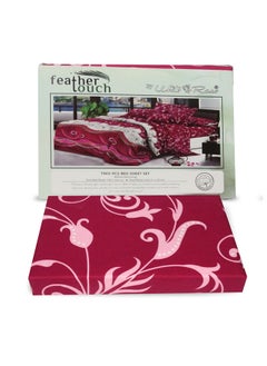 اشتري Feather Touch Double Bed Printed Microfiber125Gsm With Ultra Soft Touch Bedsheet Set 1 Queen Size Double Flat Sheet (230 x 216 cm) And 2 Pillow Cases (51 x 76 cm) Printed Design Multi Color في الامارات