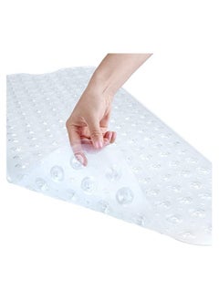 Buy Non-Slip Bath Tub Shower Mat with Suction Cups and Drain Holes, 40 x 16 inch ( Transparent ) in UAE