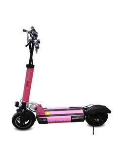 اشتري LEADERS Pink Stripe Electric Scooter  500W Motor 48V Battery 50KM/H Speed Comfortable Chair 10" Tubeless Tires LED Lights في الامارات