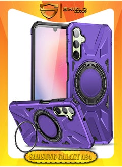 Buy SHIELD EGYPT For Samsung Galaxy A24 4G/A25 4G/A25 Case Mag-Safe Magnetic Shockproof Phone Case with Ring Holder (Purple) in Egypt