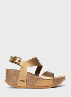 Buy Ibiza Strappy Mid Heel Wedges in UAE