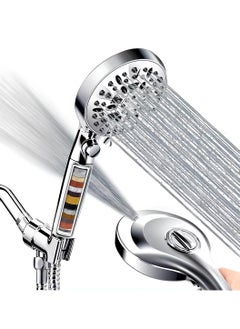 اشتري Shower Head with Filtration Hard Water for Bathroom, High Pressure 10 Spray Mode Filtered Hand Held Showerhead Nozzle with Turbocharged for Bath Spa Massage with Filter Stones Balls في الامارات