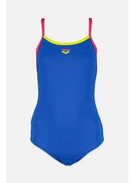 اشتري Women Brand Logo One,Piece Swimwear, Royal Blue and Pink and Green في السعودية