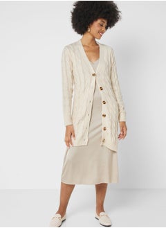 Buy Button Up Longline Cardigan in UAE