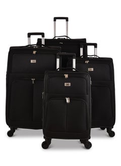 Buy New Travel Luggage Set, Soft Fabric Travel Trolly Bag with Carry On Cabin Sizes, PVC Suitcase Waterproof Cover Protectors and 4 Spinner Wheels, 20/24/28/32 Inches, RT1909/4P (4W+PVC) in Saudi Arabia