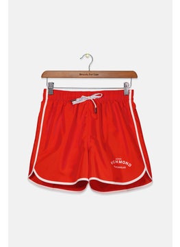 Buy Women Drawstring Swim Shorts, Red in Saudi Arabia