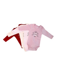 Buy Baby Unisex Casual Bodysuit Long Sleeve Onesie (Pack of 4) Multicolor in UAE