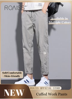 اشتري Men Fashionable and Comfortable Cotton Cargo Pants Loose Fit Joggers with Cuffed Ankles Ideal for Sports and Casual Wear في السعودية