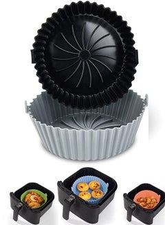 Buy Silicone Air Fryer Basket Liners With Handle Fits  Air fryer oven silicone pot Round Non-stick Silicone Liners Multicolor in Egypt