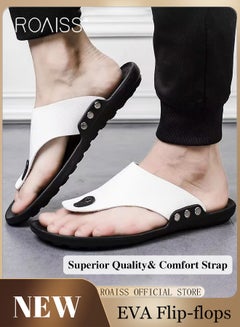 Buy Eva Sandals for Men Light and Breathable Beach Flip Flops Non Slip Slippers Leather Casual T Shaped Slipper in Saudi Arabia