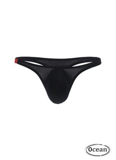 اشتري T-Back Low Rise Underwear, Men's Low Waist Underwear Thong Briefs, Soft Breathable Thin Ice Silk Briefs for Fashion Men, Black في السعودية