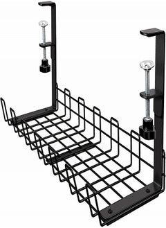 Buy Tiokkss Under Desk Cable Management Tray, Upgraded Wire Management No Drill No Screws, Cable Tray with Clamp for Desk Wire Management, Computer Cable Rack for Office, Home No Damage to Desk in Saudi Arabia