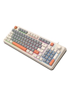 Buy Mechanical Gaming Keyboard Wired Office with RGB Backlit Three Color Mixed Keycaps in UAE