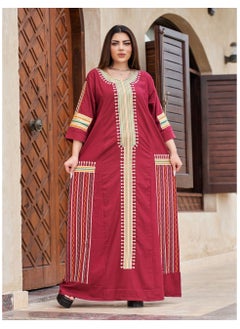 Buy High-quality cotton Arabic jalabiya with an ancient Arabic heritage design in Saudi Arabia