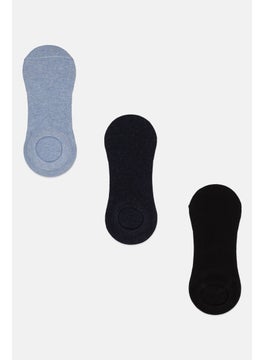 Buy Men 3 Pack Invisible Socks, Black/ Light Blue Combo in UAE