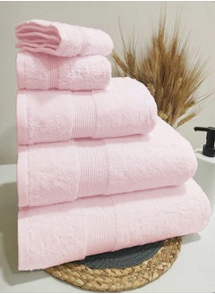 Buy Plain cotton towel - color: pink - model R12, 100% cotton. in Egypt