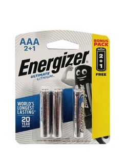 Buy Energizer Ultimate 1.5V AAA Lithium Battery (Pack of 3) in UAE