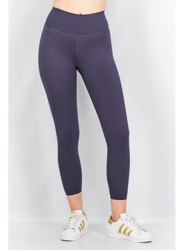 Buy Women Tight Fit Brand Full Leggings, Navy Blue in UAE