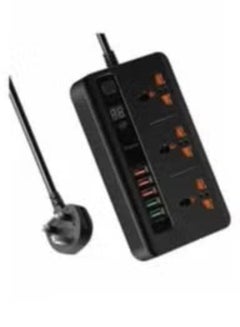 Buy Smart Timer Power Strip with 3 AC Outlets and 5 USB Ports Black in Saudi Arabia