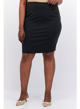 اشتري Women Plus Size Heather Mini Skirt, Grey في الامارات