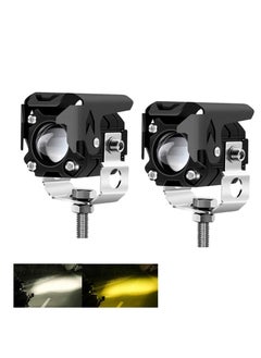 اشتري Motorcycle LED Driving Fog Lights, Dual Color 60W 6000lm Off Road Light Pod for Motorcycle Truck SUV UTV ATV Tractor في السعودية