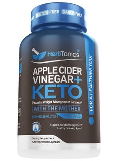 Buy Apple Cider Vinegar Capsules Plus Keto BHB 1500 mg Fat Burner & Weight Loss Supplement for Women & Men - 120 Vegetarian Capsules in Saudi Arabia