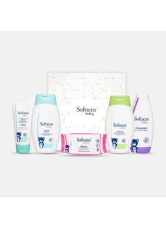 اشتري مجموعة هدايا Baby Gentle Care Baby Essentials مكونة من 6 قطع | مجموعة هدايا فاخرة للمواليد الجدد | صندوق هدايا منتجات العناية بالحمام والبشرة | مستلزمات الأطفال حديثي الولادة | هدية حفل استقبال المولود في السعودية