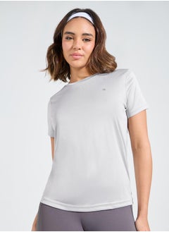 Buy Logo Detail Short Sleeves Basic Top in Saudi Arabia