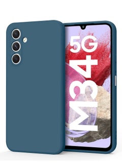 اشتري Stylish TPU Silicone Back Cover Case for Samsung Galaxy M34 5G– Slim Fit Design, Smooth and Soft – Navy Blue في السعودية