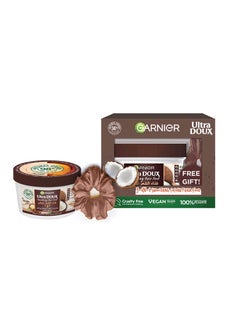 Buy Ultra Doux Smoothing Hair Food Coconut 3 In 1 For Frizzy Hair + Free Brown Scrunchy in Egypt