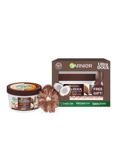 Buy Ultra Doux Smoothing Hair Food Coconut 3 In 1 For Frizzy Hair + Free Brown Scrunchy in Egypt