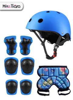 اشتري Kids 8 in 1 Adjustable Protective Gear Set Kids Bike Helmet Set Skateboard Knee Pads Suitable for Outdoor Sport Cycling Bike Roller Skating Scooter Rollerblade في الامارات