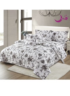 Buy Bedspread comforter set, consisting of 4 pieces, polyester comforter, size 160 by 210 cm in Saudi Arabia