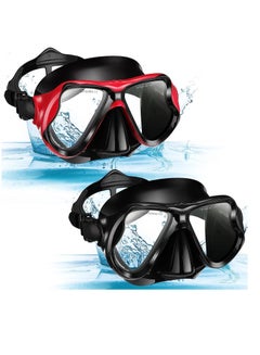 Buy 2 Pack Diving Mask Adult Swimming Snorkel Mask Clear View Swimming Goggles with Nose Cover Anti Fog Swim Mask Tempered Glass Snorkeling Goggles in UAE