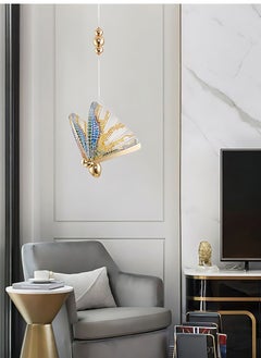 Buy Modern Creative Butterfly Pendant Light, Creative Acrylic Hanging Lamps for Living Room, Multicolor in Saudi Arabia