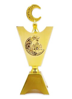 Buy Metal Oud Incense Burner Gold Ramadan Design with Top Moon Cover- T114 in UAE