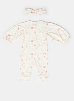 Buy Pastel Baby girl playsuit+ Hair Band in Egypt