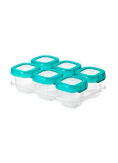 Buy Baby Blocks Freezer Storage Containers (2 Oz.)-Teal in UAE