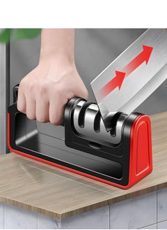 Buy Knife Sharpener with Non-slip Base, Ergonomic Design, and 3-stage Detachable System - Repairs, Restores, and Polishes Blades while Ensuring Cut-Resistance in UAE