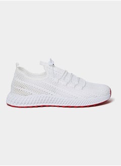 اشتري Textured Knit Lace Up Sneakers في السعودية