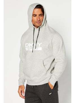 Buy Men Sportswear Fit Long Sleeves Outdoor Hoodie, Grey in Saudi Arabia