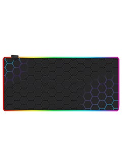 اشتري RGB Gaming Mouse Pad 800*300mm Size,14 LED Modes Extended Large Table Desk Mat Mousepad for PC Computer MacBook Keyboard Mat Anti-Slip في السعودية