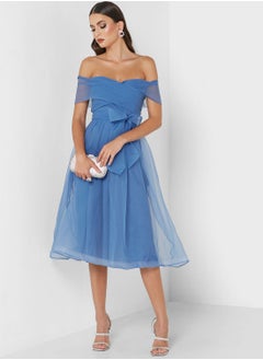 Buy Off Shoulder Tulle Dress in UAE