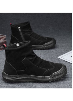 Buy Martin Boots New High Top Casual Fashion Shoes Black Anti Dirt and Wear Resistant Fashion Men's Leather Boots in UAE