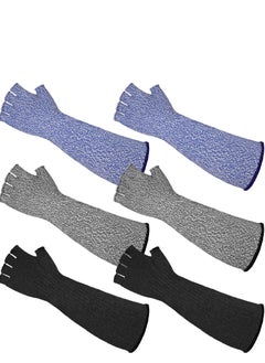 Buy 3 Pairs Forearm Protective Sleeves with Fingers Cut Resistant Sleeve Arm Level 5 Protection Thin Skin Arm Protectors for Thin Skin and Bruising Arm Sleeves for Men Women in UAE