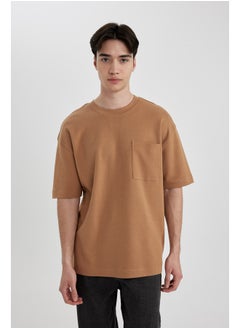 Buy Man Oversize Fit Crew Neck Short Sleeve Knitted T-Shirt in Egypt