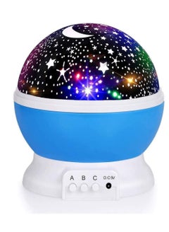 Buy Toys For 2-7 Year Old Girls Baby Night Light With Projector 360 Degree Rotation 4 LED Bulbs 9 Color Changing USB Cable Kids Adults And Nursery Decor Blue in UAE