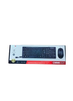 Buy Crown Micro Wired Multimedia Set - Office English/Arabic Keyboard and Mouse Bundle | CMMK-521 in UAE